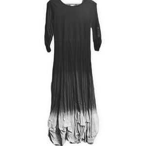 Maxi Bubble Dress-Stunning Solitaire Ombré Black Grey with Ties